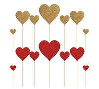 UDNFHL 84 Morceaux D'Insertion De Cartes De Décoration De Gâteau, Insertion De Cartes À Gâteau en Forme De Cœur, Fournitures De Fête, Peuvent Être Décorées De Gâteaux, De Fruits Et De Biscuits.