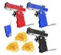 UDNFHL Joue-Clés De Modèle De Pistolet en 3 Pièces Et Élastique 180 Pièces, Jouets Créatifs, Jouets pour Enfants, Pendentifs Pliables en Métal.