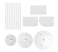 UDNFHL Support À Gâteau en 3 Pièces, Grattoir en 3 Pièces, avec Paille, Base De Support À Gâteaux Multicouches, Réutilisable, Ustensiles De Cuisson en Plastique De Cuisine.