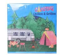 Udo Schmidt 10834 Lot de 20 serviettes de camping - Motif caravane - 33 x 33 cm - Multicolore - 15 m de long - 7 cm de large