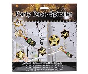 Udo Schmidt-13033 Lot de 50 Spirales de fête-14 g-Noir/doré, 13033, Multicolore
