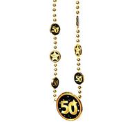 Udo Schmidt GmbH & Co Chaîne 50" Noir/doré pour 50e anniversaire Décoration de fête Cadeau Collier, plastique