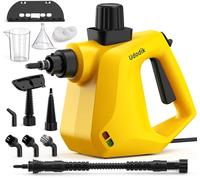 Udodik Nettoyeur vapeur portable pour la maison - Nettoyeur vapeur multifonction avec 10 accessoires pour tapis, rideaux, canapés, cuisine, salle de bain et plus encore (jaune)