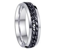 Udolfly Bagues anti-anxiété pour homme et femme - Bague classique en acier titane, 12, Titane et acier inoxydable, Aucune pierre précieuse