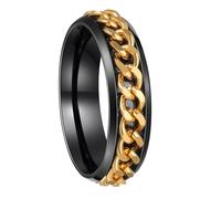 Udolfly Bagues anti-anxiété pour homme et femme - Bague classique en acier titane, 7, Titane et acier inoxydable, Aucune pierre précieuse