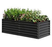 UDPATIO Jardinière 180 x 60 x 90 cm, Jardin Surélevé Métal Galvanisé Bac de Plantation avec Base Ouverte,per la coltivazione di ortaggi, Fiori e Frutta, Grigio Scuro