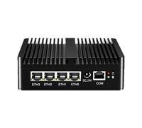 UDPTCP Mini PC N6000 sans ventilateur avec 4 LAN I226-V 2,5 G, 2 ports USB 2.0, 2 ports USB 3.0, fente pour carte SIM, mini ordinateur d'ordinateur compatible WiFi double bande pour l'industrie