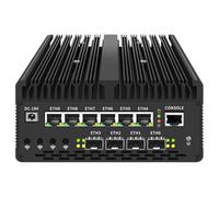 UDPTCP Mini PC sans ventilateur U9-185H avec 2 x DDR5/2 x M.2 Nvme, ordinateur de bureau 6 x i226 2,5 G LAN, IntelX710 4 x 10 G SFP+, triple écran 4K, WiFi, appareil micro routeur, AES-NI, OPNSSE, pas