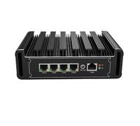 UDPTCP N5105 Mini PC sans Ventilateur avec 4 LAN I226-V 2.5G, 2 USB 3.0, 2 USB 2.0, Fente pour Carte SIM, Mini Ordinateur, Support WiFi Double Bande, pour Entreprise Industrielle, 8