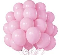UDRKFOPK Ballon Rose,100 Pcs 10 Pouces Ballons Rose,Ballon de Baudruche en Latex,Rose Ballon Fete pour Fête à Thème Filles Anniversaire Baby Shower Mariage Fête Décorations