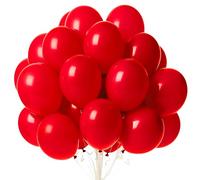 UDRKFOPK Ballon Rouge,100 Pcs 10 Pouces Ballons Rouge,Ballon de Baudruche en Latex,Rouge Ballon Fete pour Fête à Thème Filles Anniversaire Baby Shower Mariage Fête Décorations