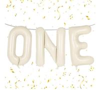 UDRKFOPK ONE Ballons beige, 101 cm, grand ballon nétrual, ballon de révélation de genre, pour 1er anniversaire, fête, 1 ballon d'anniversaire, pour fête prénatale, décoration d'anniversaire