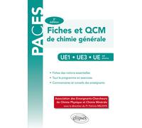 UE1 - UE3 - UE spé pharmacie - Fiches et QCM de chimie générale - des Association - Ellipses - broché - Manuel