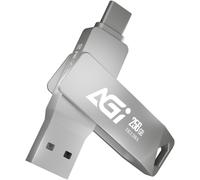 UE138A 256GB USB Flash Drive, Dual Connectors with Reversible USB Type-C and Type-A, USB 3.2 Memory Stick, Data Storage Pendrive with Data Transfer Speed up to 120MB/s
