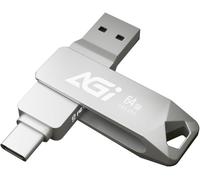 UE138A 64GB USB Flash Drive, Dual Connectors with Reversible USB Type-C and Type-A, USB 3.2 Memory Stick, Data Storage Pendrive with Data Transfer Speed up to 120MB/s