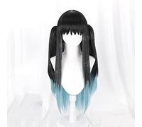 Uearlid Cosplay Wig Tokitou Muichiro Longue Pince Cheveux Cosplay déguisement Perruque dégradé Cheveux Longs avec mâchoires Pince Taille Unique mâchoires Pince Perruque