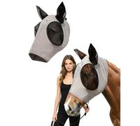 UEAVOID 1 Pièce Masque Anti-Mouche Cheval Gris, Protection UV, Respirant & Confortable, Conçu avec Maille Fine pour Une Vision Claire, Idéal Équitation, Pré, Poney