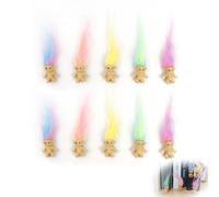 UEAVOID 10 pièces Mini-poupées Trolls Vintage en PVC, poupée Porte-Bonheur, Mini-Figures d'action, Charmante Collection de Petits Gars Mignons, Projet d'école, Artisanat, Cadeaux de fête (3 cm)