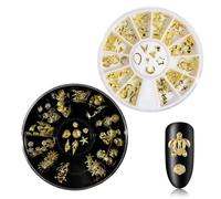 UEAVOID 2 Boîtes 3D Nail Charms Coquillages Étoiles de Mer Décoration Nail Art Acrylique pour Femmes Ongles en Acrylique (Or)