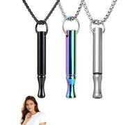 UEAVOID Collier Respiration Anti Tabac, 3 Pièces 3 Couleurs, Acier Inoxydable - Outil Sevrage Tabagique, Anti-Stress & Anxiété avec Résistance pour Hommes Femmes