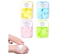 UEAVOID Feuilles de Savon Portable 4 Boîtes - Mini Savon en Papier Jetable pour Voyage, Camping, Randonnée & Hygiène des Mains (Jaune, Bleu, Rose, Vert)