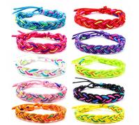 UEAVOID Lot de 10 Bracelets Brésiliens Tressés à la Main - Cordons Renforcés Multi-Couleurs, Cadeaux Idéaux pour Créer des Liens d'Amitié Solides Entre Enfants et Adultes