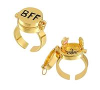 UEAVOID Lot de 2 bagues réglable avec capuchon ouvert, Inscription « Beste Freunde für immer », Symbole de meilleure amitié, Cadeau commémoratif pour meilleur ami, Métal non précieux