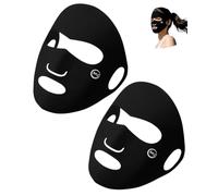 UEAVOID Masque Protection Solaire Anti-Pollution Noir Lot de 2 UPF50+ UV, Respirant, Lavable & Réutilisable pour Cyclisme, Randonnée, Visage & Cou