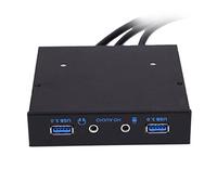 UEB 2-Ports 8,9 Cm Front Panel USB Hub 3.0 avec 2 Sortie Audio HD [Connecteur De 20 Broches Et Câble Adaptateur 0,6 M]