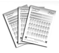 ÜB001 Lot de 3 arcs d'exercices pour nail art (bases) - Kit de démarrage - Conseils d'entraînement - Accessoires de nail art - Pour apprendre sans autocollants - Film pinceau stemper