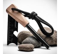 überleben Allume-feu en Silex avec en Bois Fait Main (Tige de Fer et Collier de Survie Traditionnel) 12 000-20 000 Hits Pro 3/8"