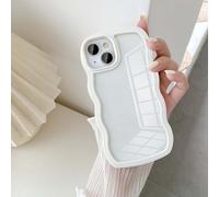 UEEBAI Coque pour iPhone 14 Plus 6.7 inch, Housse de Protection Wave Frame Etui Cristal Transparent Case Ultra Léger et Mince Antichoc TPU Bumper Cover Résistant Aux Rayures - Blanche