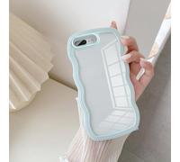 UEEBAI Coque pour iPhone 7 Plus/8 Plus, Housse de Protection Antichoc TPU Bumper avec Militaire Protection Rigide PC Arrière Case Ultra Léger et Mince étui Cover Bords ondulés - Bleu Clair