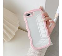 UEEBAI Coque pour iPhone 7 Plus/8 Plus, Housse de Protection Antichoc TPU Bumper avec Militaire Protection Rigide PC Arrière Case Ultra Léger et Mince étui Cover Bords ondulés - Rose