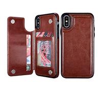UEEBAI Coque pour iPhone XR, étui en Cuir synthétique de Luxe avec Deux fermoirs magnétiques, Fentes pour Cartes, Fonction Support, Durable, résistant aux Chocs, Coque arrière en TPU Souple pour