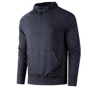 UEEKO Sweat à Capuche Homme - Coupe Oversize DéContracté Chic - Zip 1/4 Respirant - Taille S à 4XL - OrchidéE d'eau & Noir Carbone, XXL