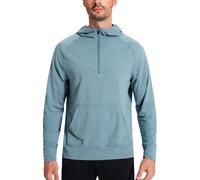 UEEKO Sweat à Capuche Homme - Coupe Oversize DéContracté Chic - Zip 1/4 Respirant - Taille S à 4XL - OrchidéE d'eau & Noir Carbone, XL