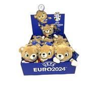 UEFA Euro 2024 - Mascotte officielle Albärt - Porte-clés en peluche de 12 cm - Présentoir complet de 12 pièces