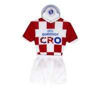 UEFA Euro 2024 Mini kit / mini maillot 17 x 14 cm, avec ventouse, article pour fan de football, championnat d'Europe, produit sous licence officielle, article cadeau (Croatia Design)