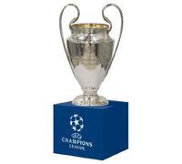AmBallCom Trophée Réplique UEFA Champions League Argenté sur socle bois 70 mm