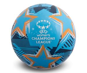 UEFA Officially Licensed Women's Champions League Game Ball - 9 inch PVC Flyaway Merchandise, Inflatable to 9 inches, Collectible for Kids and Adults, Great Football Gift Idea, Blue
