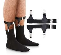 UEIOAVL Bretelles homme, 1 paire de jarretelles élastiques réglables pour hommes avec clips antidérapants (noir)