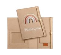 UEIOAVL Protège carnet de santé, 1 carnet de maternité en feutre avec compartiments pour cartes d'assurance échographies certificats de vaccination etc Un joli cadeau pour les futures mamans (beige)