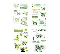 UEIOAVL Tatouages temporaires, Lot de 4 petits tatouages temporaires papillons frais autocollants tatouages adhésifs pour femmes adultes accessoires de festival de carnaval de fête (vert)