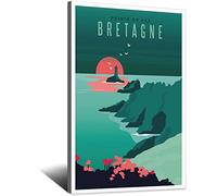 UEJD Bretagne Pointe Du Raz Poster de voyage vintage décoratif moderne sur toile pour chambre à coucher Décoration murale Cadeau