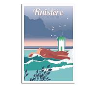 UEJD Finistere - Poster de voyage vintage - Pointe de Trévignon - Décoration murale moderne - Pour chambre à coucher