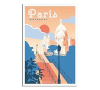 UEJD Paris Montmartre France Vintage Voyage Poster Décoratif Moderne Chambre Toile Poster Art Poster Peinture Poster Mural Art Art Cadeau, 12x18inchs(30x45cm)