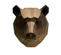 Uematu Bear's Head Paper Sculpture,Pre-Cut DIY Papercraft Kit,Handmade Animal Figurine,3D Paper Art,Black Color,All Accessories Included,DIY Teens Gift