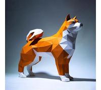 Uematu Dog PaperCraft, DIY Papercraft kit, 3D Paper Sculpture, Pre-Cut DIY Papercraft Kit, Origami 3D Dog, Paper Craft Kit for Adults Beginners Gift, Pre-Fold & Pre-Cut Model Kits(B)