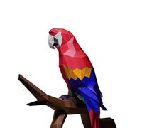 Uematu Parrot Paper Sculpture,Pre-Cut DIY Papercraft Kit,Handmade Wide Animal,3D Paper Art, Animal Figurine, Color,Low Poly Home Decor,All Accessories Included